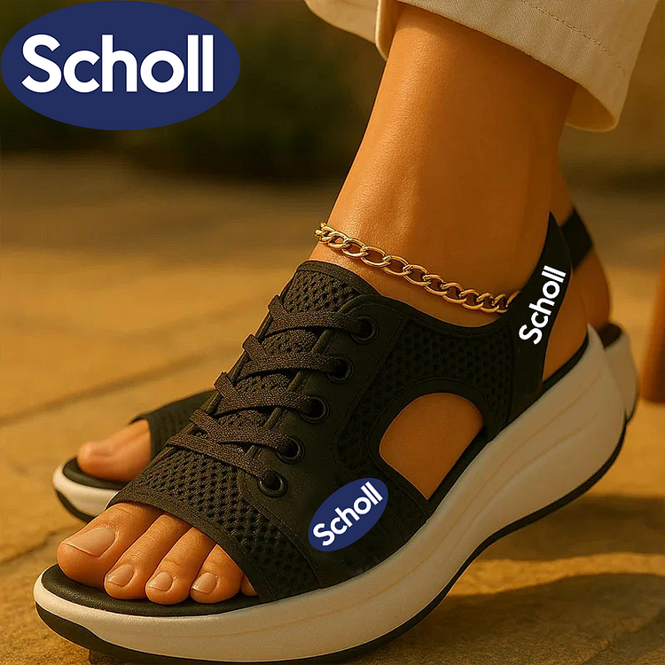 @Scholl 2025 dámské žabky, pohodlné, tlusté sandály s plochou podrážkou, dámské ležérní, měkké, s plochou podrážkou