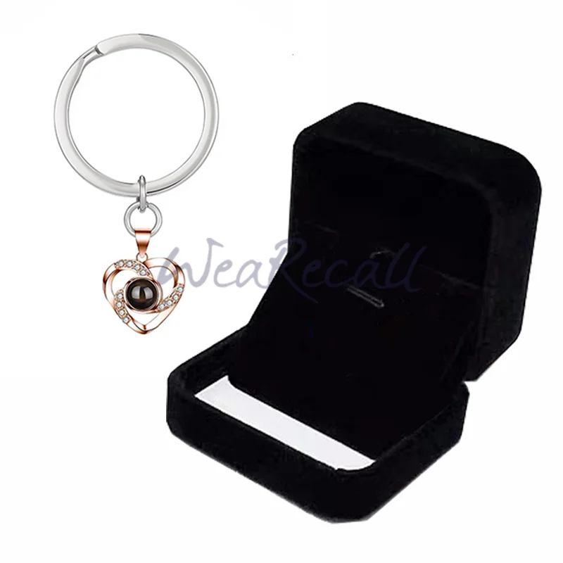 2023 Projector Picture Custom Personalized Heart Photo Keychain wetirmss