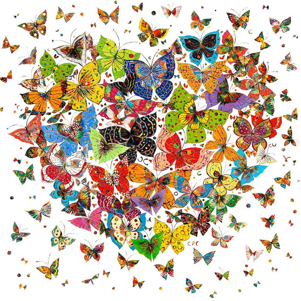 Butterfly Heart - Full Drill - Diamond Painting(30*30cm)
