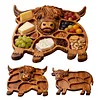 Highland Cow Wooden Charcuterie Board Rustic Farmhouse Serving Tray Cheese Board