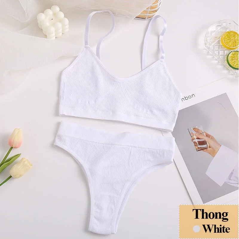 New Women Bra Panties Set Sexy Push Up Bralette Female Fitness Seamless Underwear Sports Lingerie Brassiere Girls Tank Crop Top