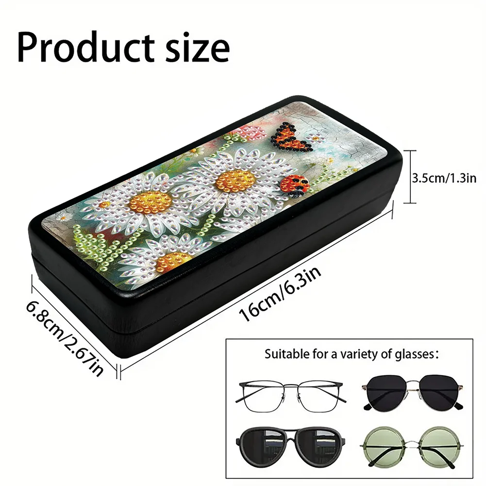 Diamond Painting Eyeglasses Case Daisy Diamond Art Sunglasses Case for Beginners