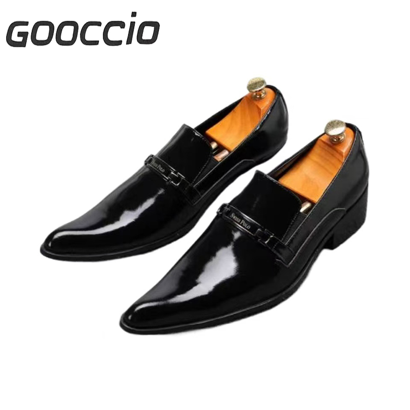 JAS182  Cowhide Pointed-Toe Fashion Dress Shoes/Loafers For Men GOOCCIO   