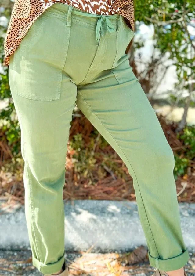 Judy Blue Pull On Denim Joggers(Buy 2 Free Shipping)