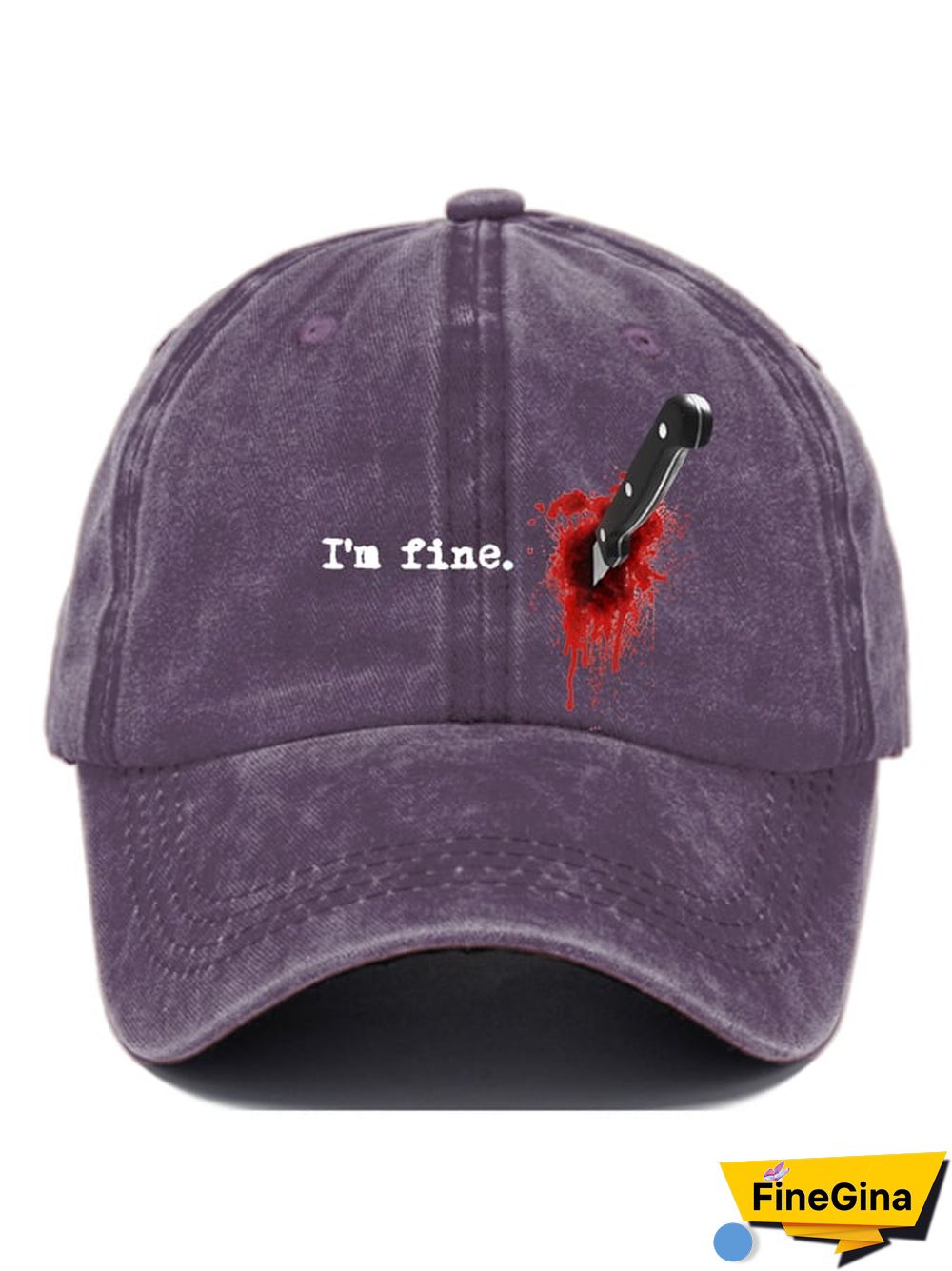 Casual I'm Fine Print Baseball Cap