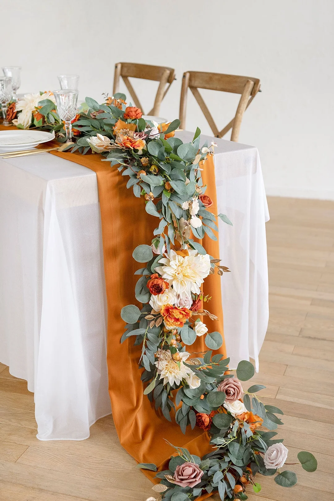 6ft Flower Garland in Sunset Terracotta
