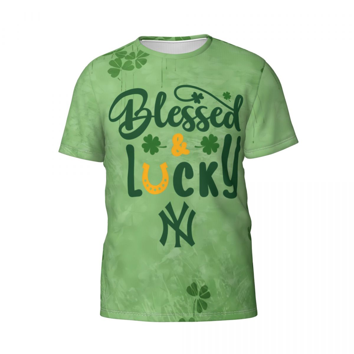 New York Yankees St Patrick's Day Blessed And Lucky Short-Sleeve Men's T-Shirt