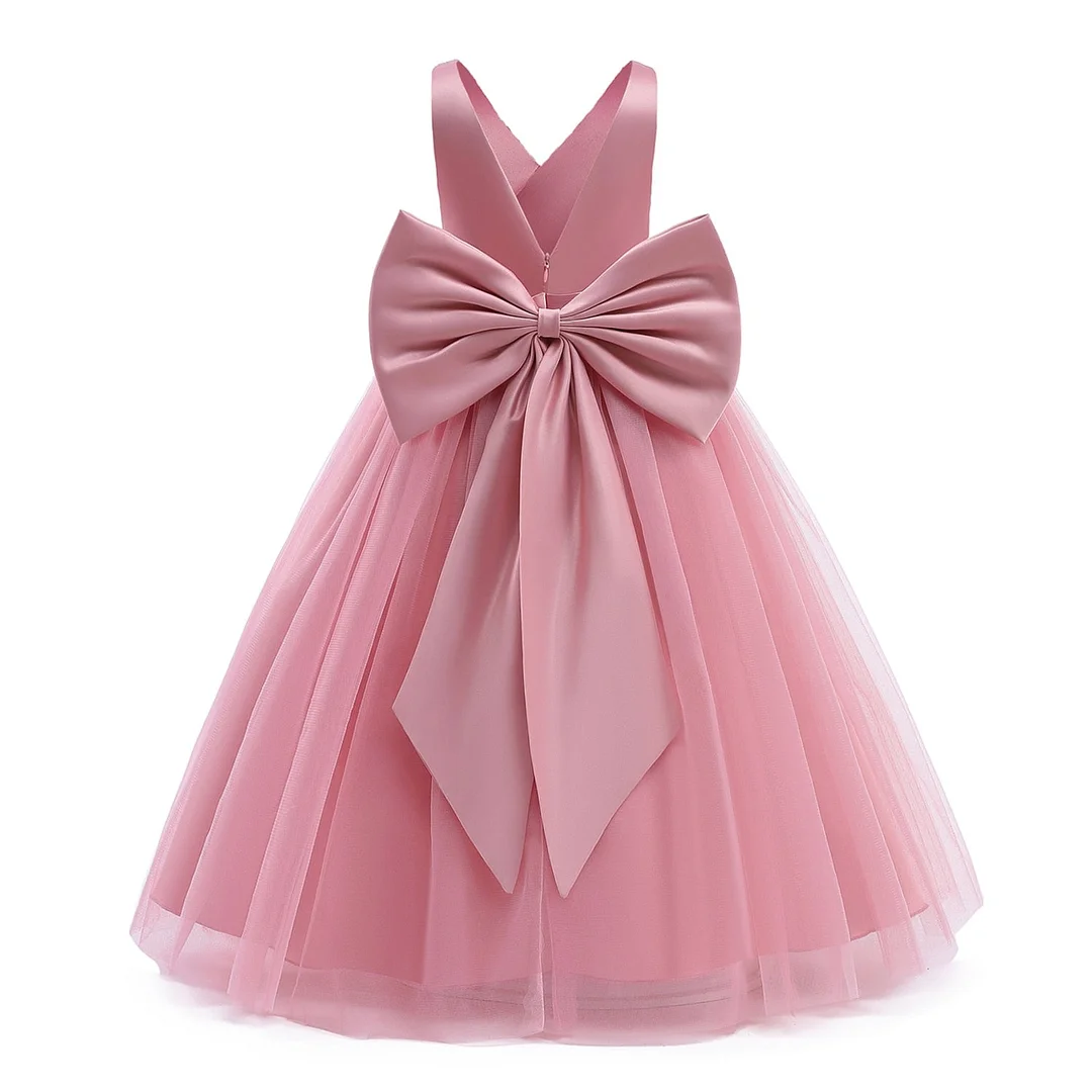 Girls Princess Party Dresses for Kids Backless Elegant Wedding  Evening Gowns Carnival Pageant Children Teenage Tulle Long Dress