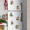 6PCS Snowman DIY Pearl Diamond Painting Christmas Fridge Magnets, Sparkling Rhinestone Refrigerator Magnet Craft Kit for Home Decor & Gifts