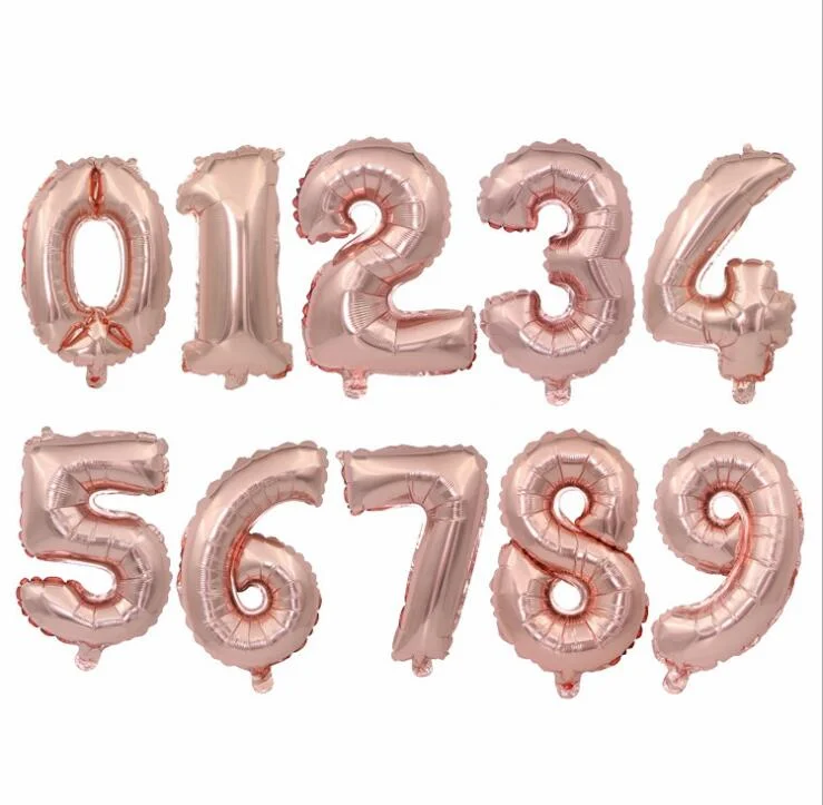 16 Inch Figure Digit Number Balloons Number Foil Balloon For Wedding Decoration Happy Birthday Balloon Baby Shower