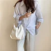 Stylish Plain Color Leather Women's Shoulder Bag