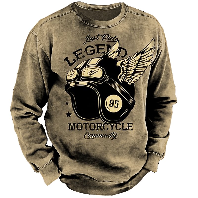Men's Outdoor Retro Motorcycle Racing Printed Sweatshirt-Compassnice®