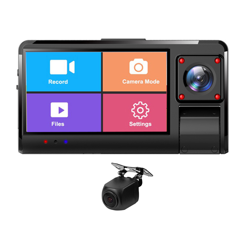 

K13 Dual Lens Car DVR 3 inch IPS Touch Screen Dashcam with Rearview Camera, 501 Original