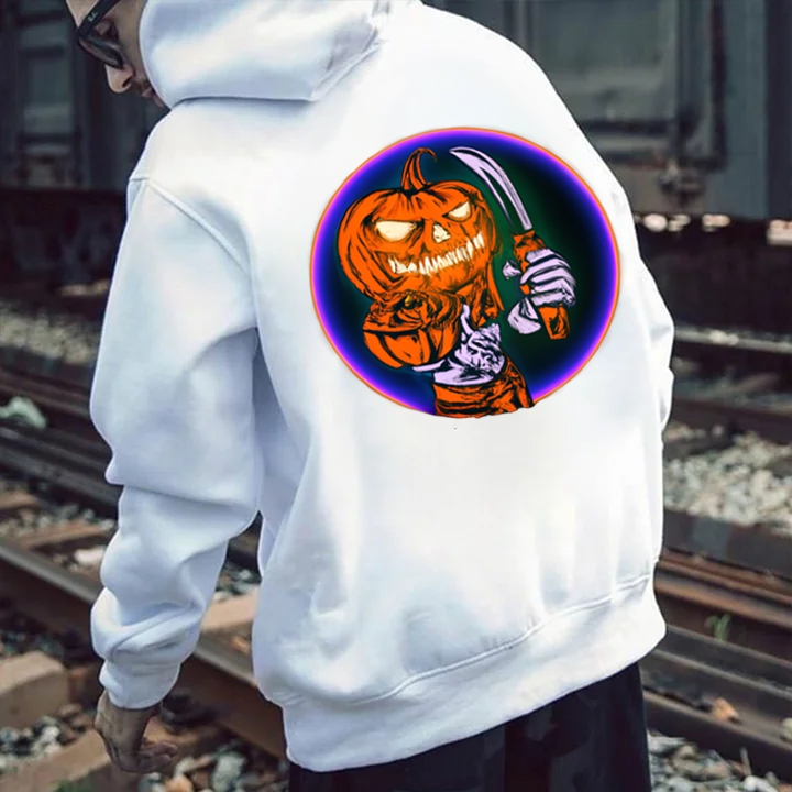 Jack O Lantern Hoodie With A Skull And Pumpkin Design