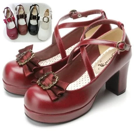 4 colors Lolita Princess Bow Shoes SP153553