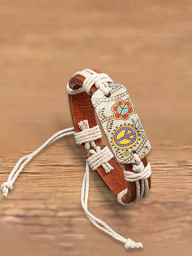 Ethnic Peace Sign Bracelet