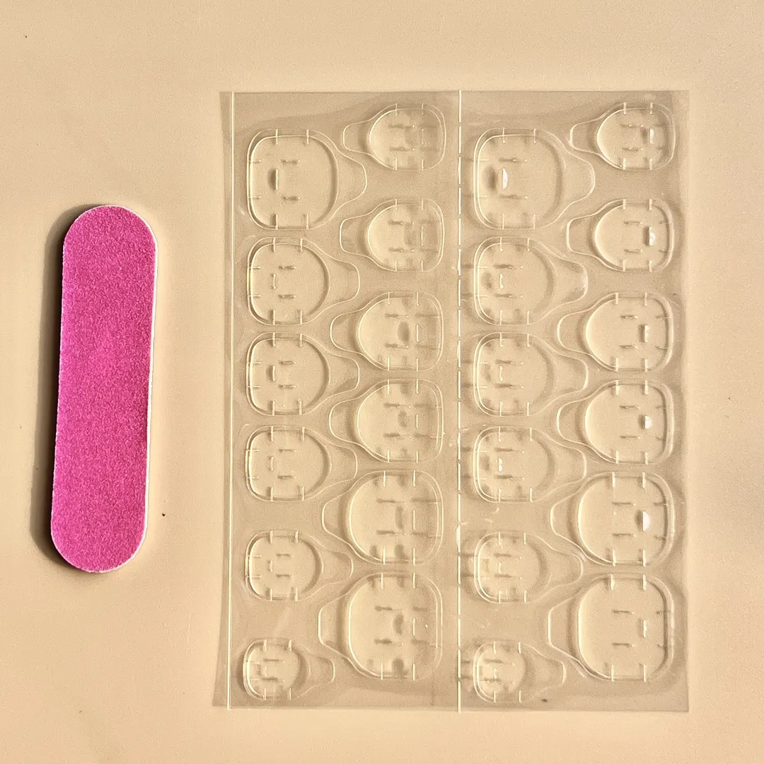 Churchf A Simple Pink Flash Powder Line Exquisite Diamond Ins Wind Nail Patch Fake Nail Patch