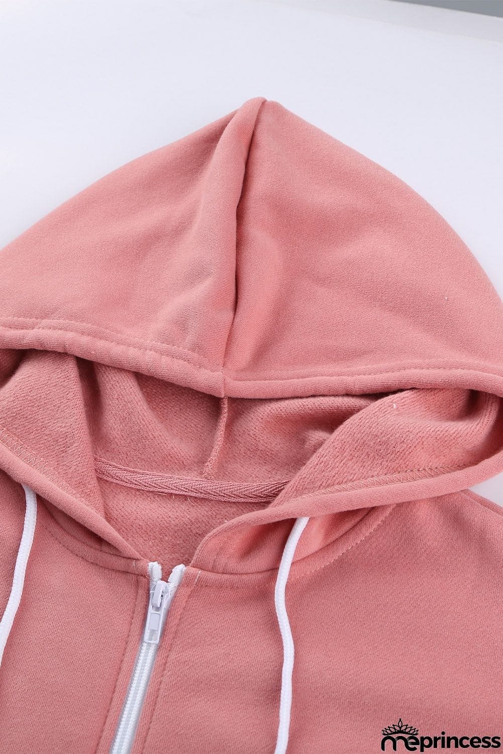Zip Front Color Block Splicing Drawstring Hoodie