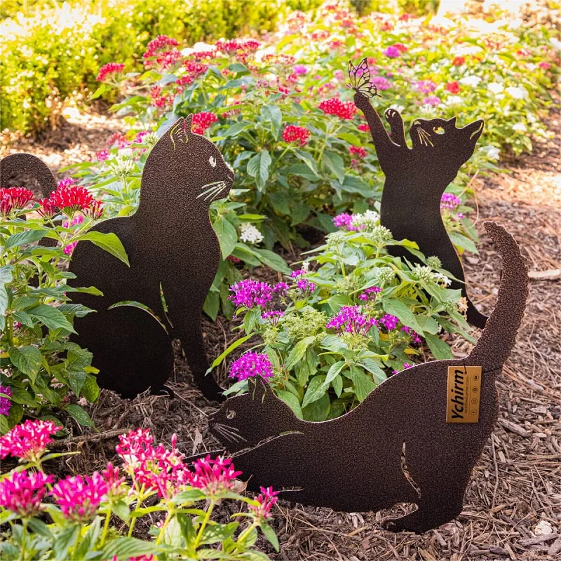  Adorable Metal Cats Decor -Garden Art -Buy 1 Set(3 Pack) Free Shipping