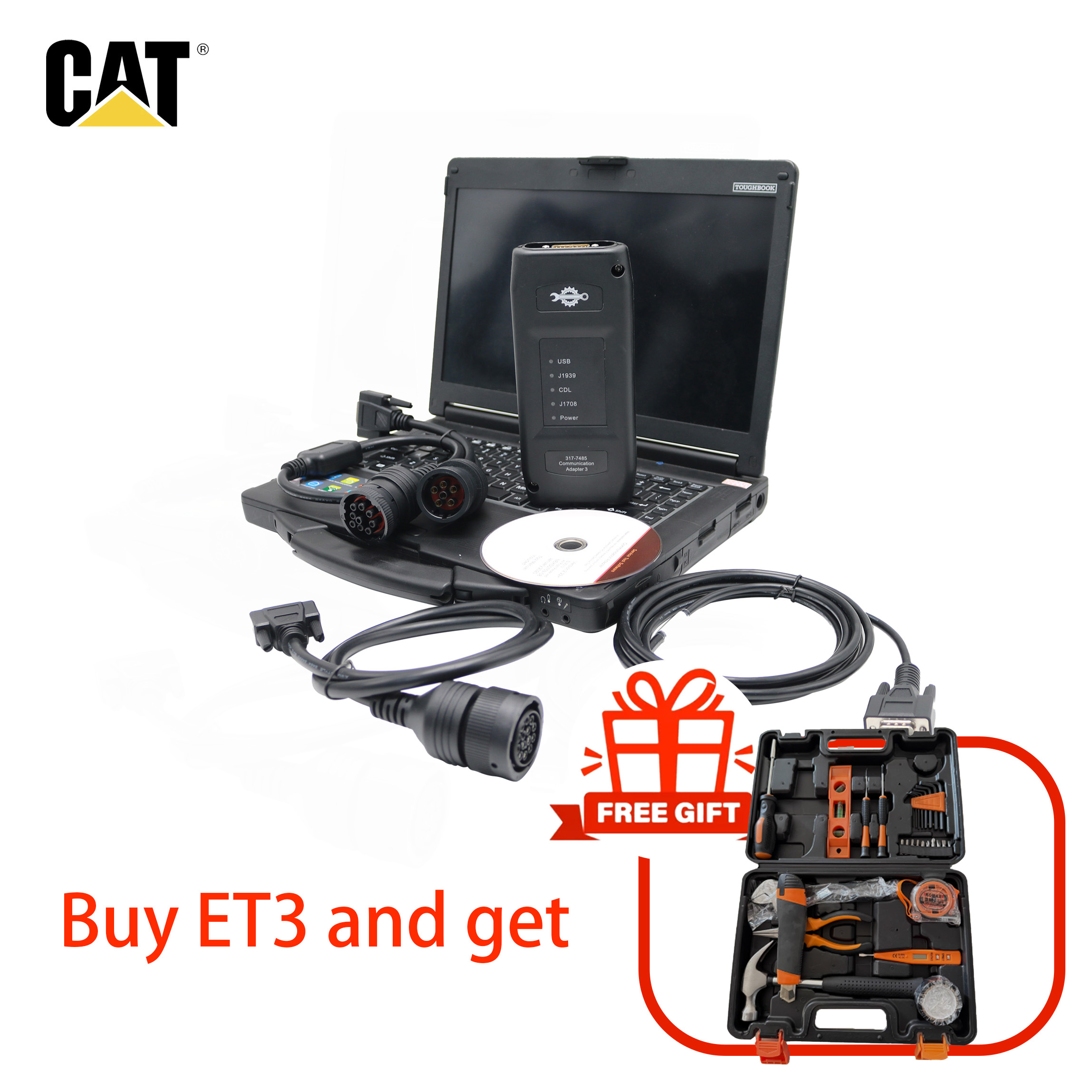 ET3 317-7485 for Caterpillar CAT Communication Adapter Diagnostic Tool Truck Excavator Engine with 2   Get the toolbox for free