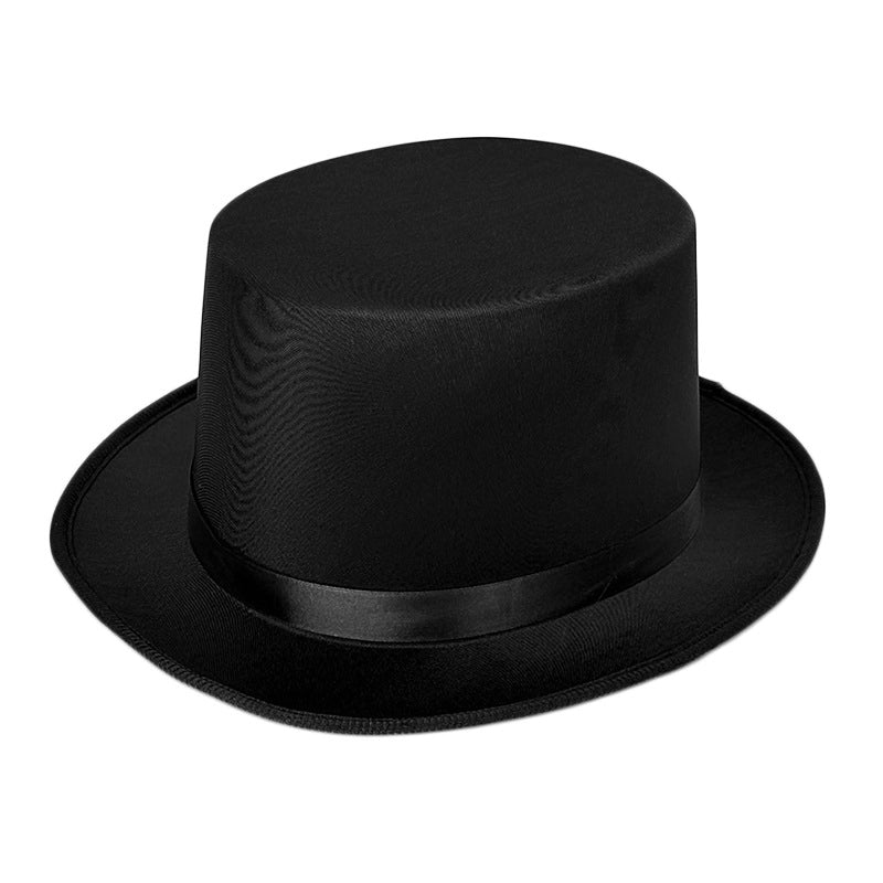 High Hat Retro British Gentleman Jazz Hat Magician Hat Performance Sequin Hat Rain Silk High Barrel Top Hat Non-woven Fabric
