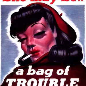 pornhint Pornhint Syphilis Gonorrhea Poster - A Bag Full of Trouble - WWII Social Disease Poster - Medical Wall Art  - Hipster Wall Decor - Retro Wall Art