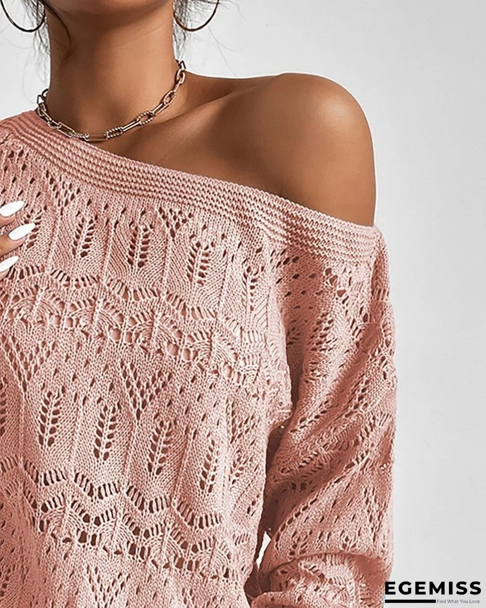 Hollowout One Shoulder Knit Sweater | EGEMISS