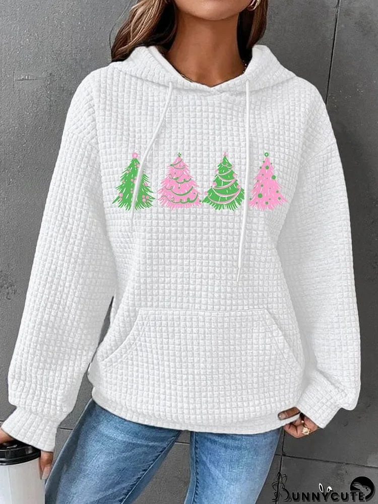 Women's Christmas Tree Print Long Sleeve Sweatshirt