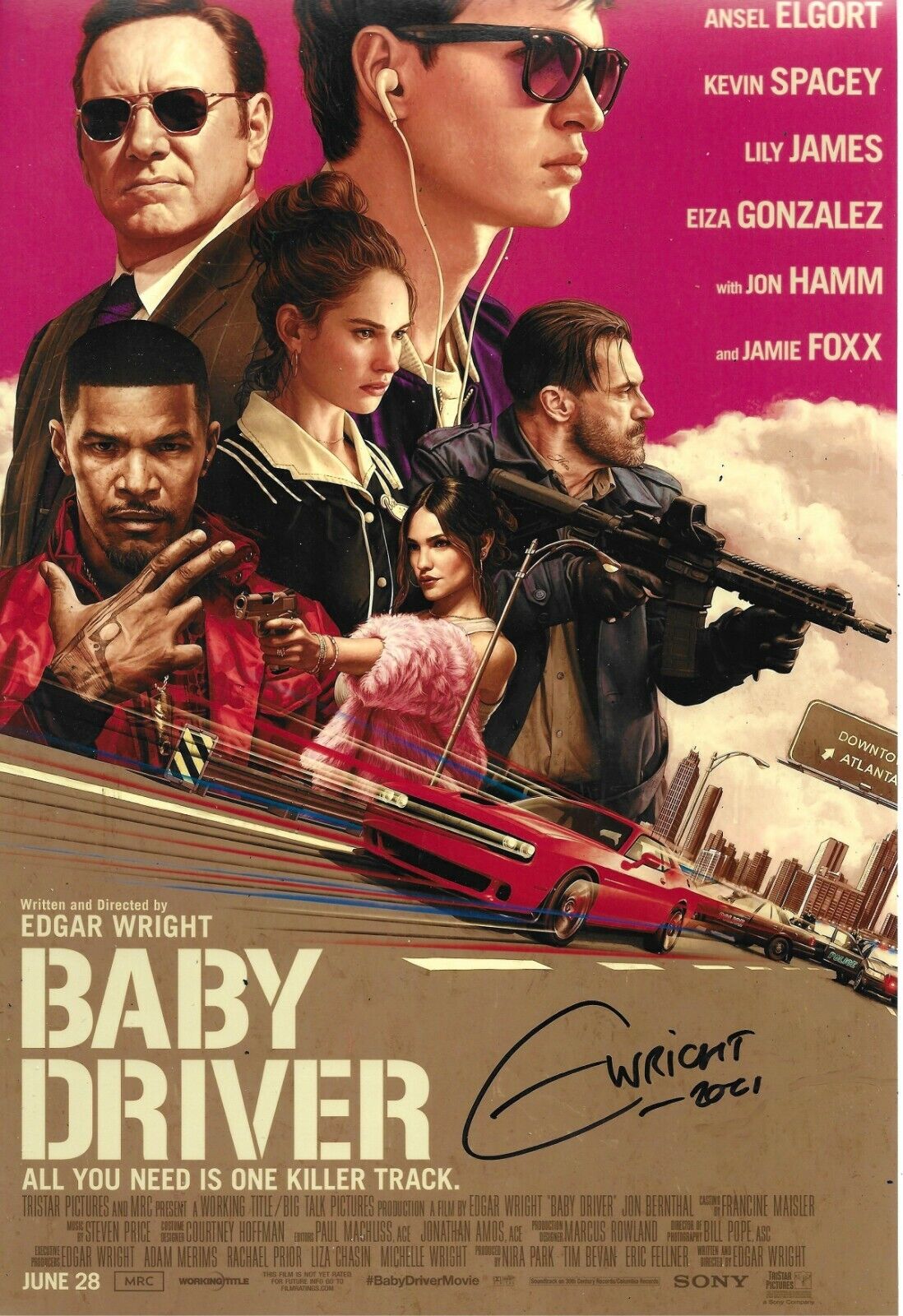 Edgar Wright Signed Baby Driver 12x8 Photo Poster painting AFTAL