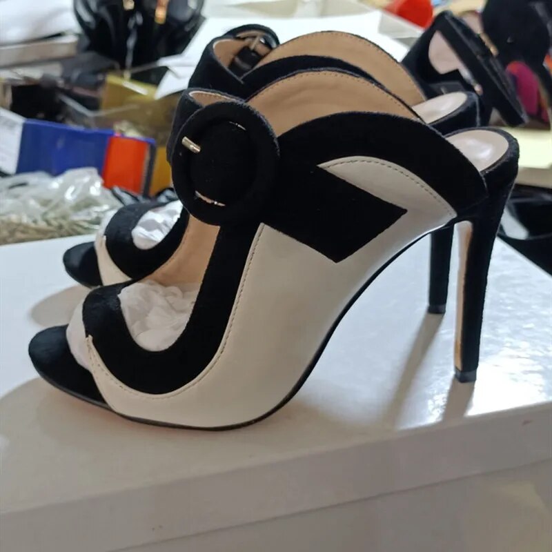 TAAFO Women's Sandals High Heels Show Banquet Shoes Women's Shoes Large Size 
