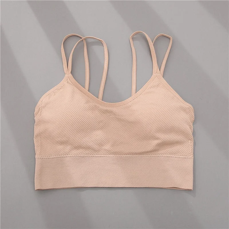 Women Crop Top Seamless Underwear Double Straps Tank Tops Female Sexy Lingerie Breathable Intimates Backless Bralette Camisole