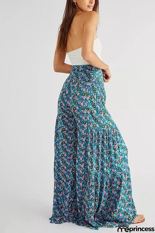 Print Belted Palazzo Pant
