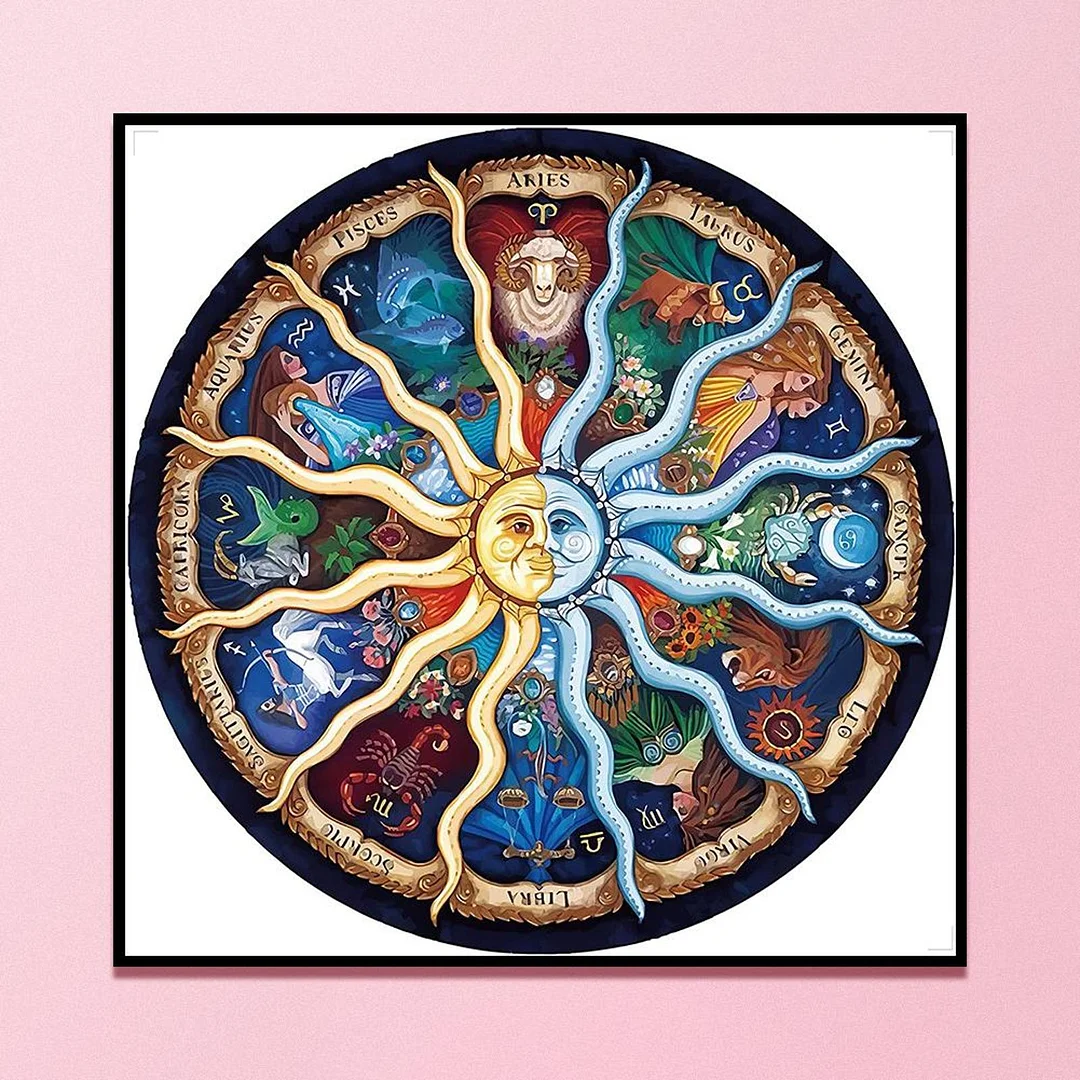 Partial Embroidery Kit Sun Moon Constellation 11CT Stamped Home Needlework