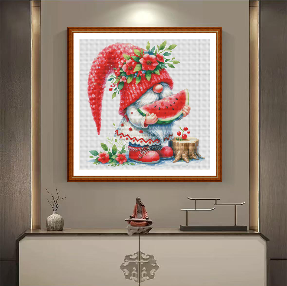 1set DIY Printed Cross Stitch Kit, 【ZZ5108- Watermelon Dwarf】embroidery Painting Fairy Cross Stitch