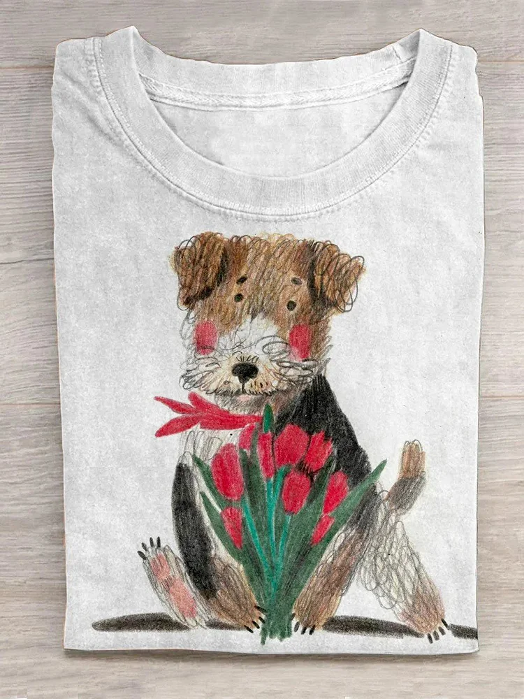 Funny Dog Puppy Art Design T-Shirt
