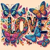 (Multistyle) Papillon Flottant-Peinture Diamant En Forme Sp&eacute;ciale-30 * 30CM