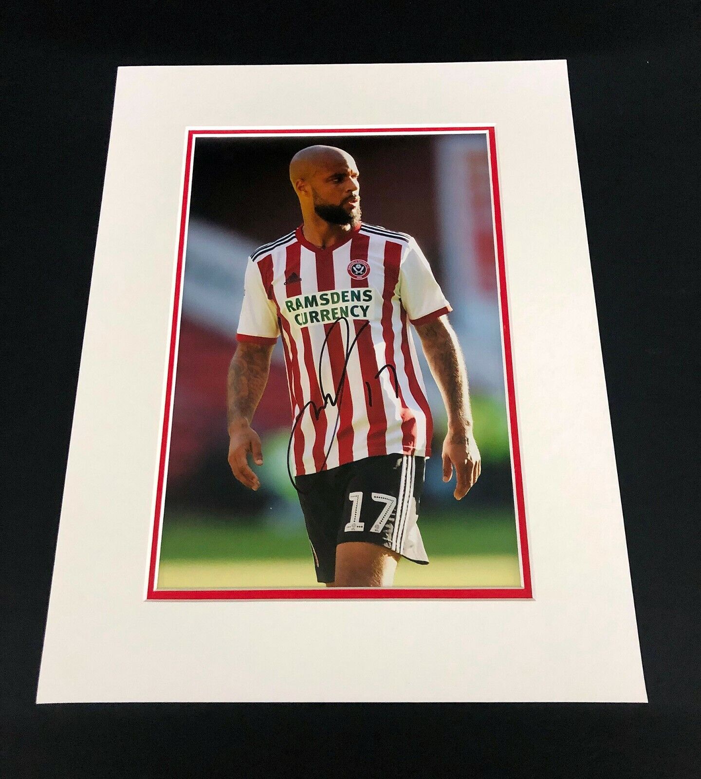 David McGoldrick SIGNED Photo Poster painting Mount 16x12in Sheffield United SUFC w/ AFTAL COA