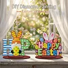 2pcs/set DIY Special Shape Diamond Painting Easter Bunny Egg Wooden Desk Ornament Craft Decor Kit