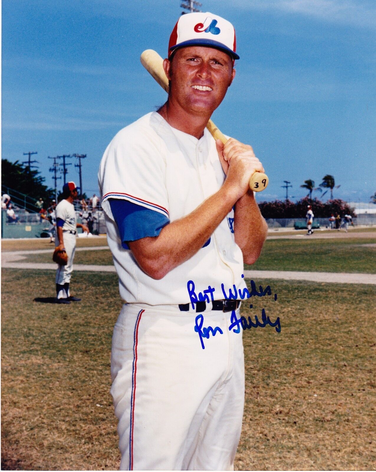 RON FAIRLY MONTREAL EXPOS ACTION SIGNED 8x10