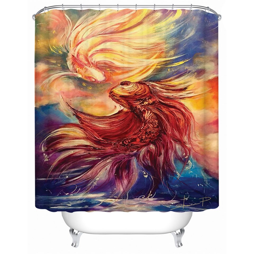 

Fishes - Print Shower Curtain, 180*180cm, 501 Original