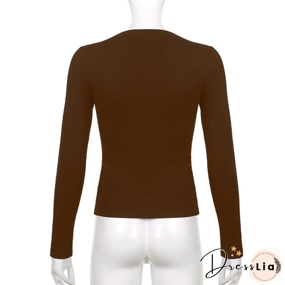 Women Casual Long Sleeve Slim Fit Tops Shirt T-shirt Summer Blouse Tops with Graphic Print