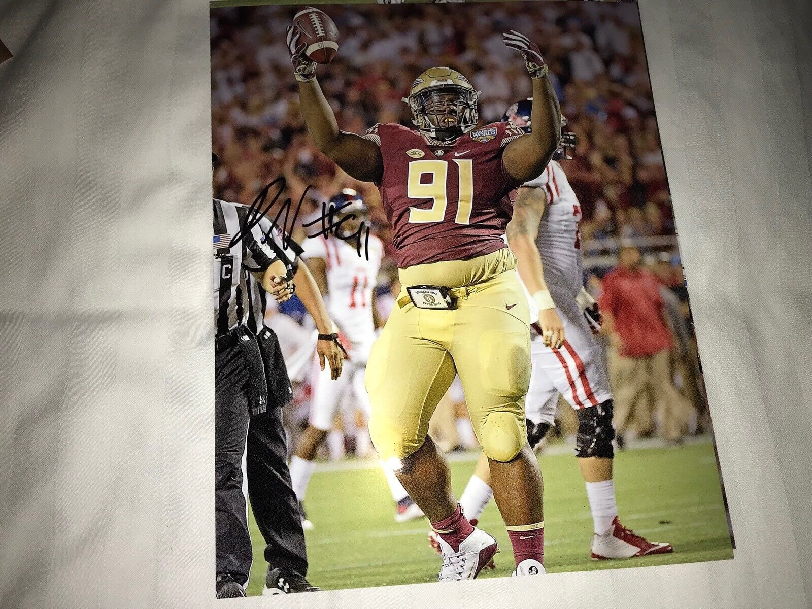 Derrick Nnadi Florida State hand signed autographed 8x10 football Photo Poster painting E