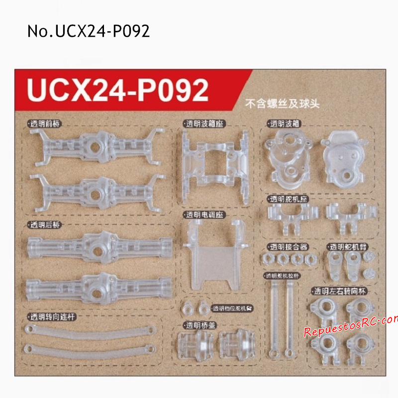 UDIRC UCX2405 Piezas de Mejora Piezas Transparentes UCX24-P092