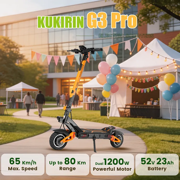 KUKIRIN G3 Pro Electric Scooter | Dual 1200W Powerful Motor | 52V 23.4Ah Battery