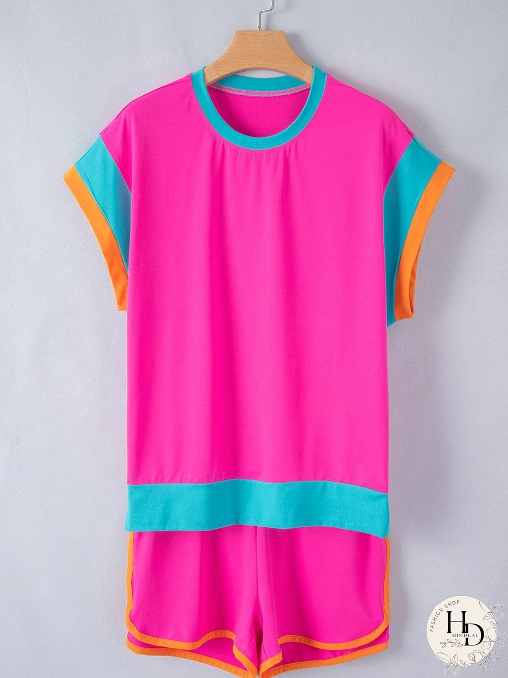 Summery Colorblock Set with Cap Sleeves