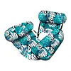 PVC Inflatable Floating Loungers with 3 Airbags Stylish Leaf Print Pool Lounger Stitch Reinforcement Maple Pattern Floating Recliner for Pool Beach Summer Water Play