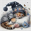 Sleeping Tiger Cub-11CT Stamped Cross Stitch 40*40cm/15.75*15.75in
