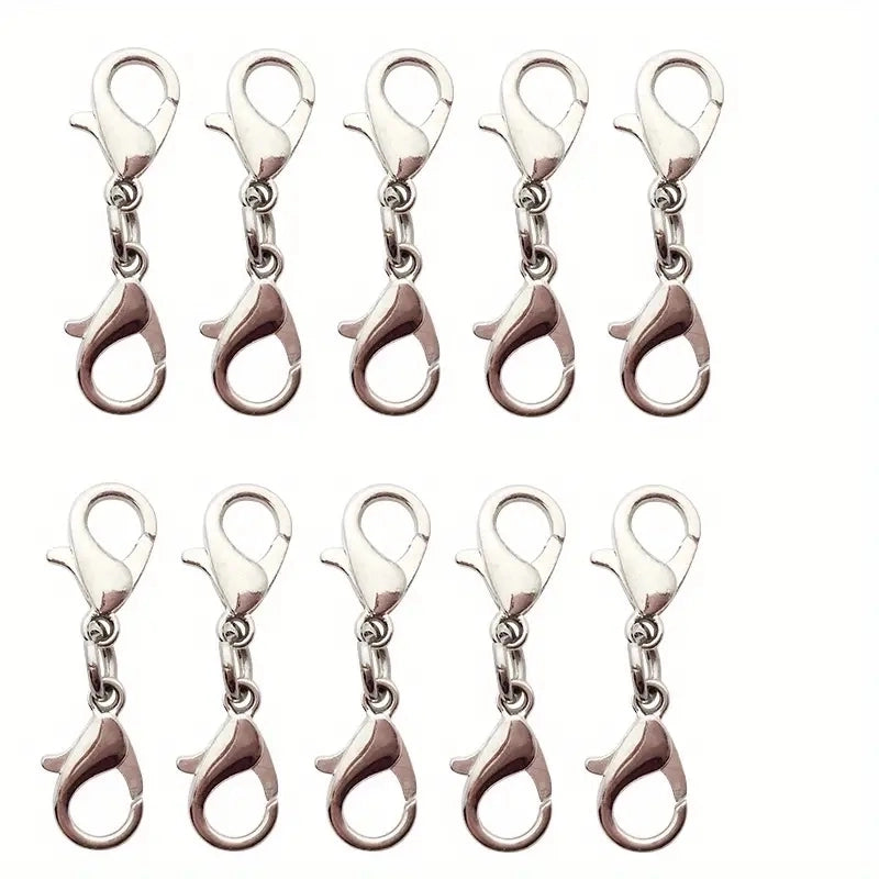 10 Pieces 4 Pieces Diameter 7 Mm Hole 1~1.9mm 201 Stainless Steel Gold Plated Solid Color Lobster Clasp Jewelry Accessories
