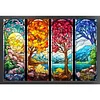 (Big Size)Glass Painting Four Seasons - 11CT Counted Cross Stitch - 60*40cm