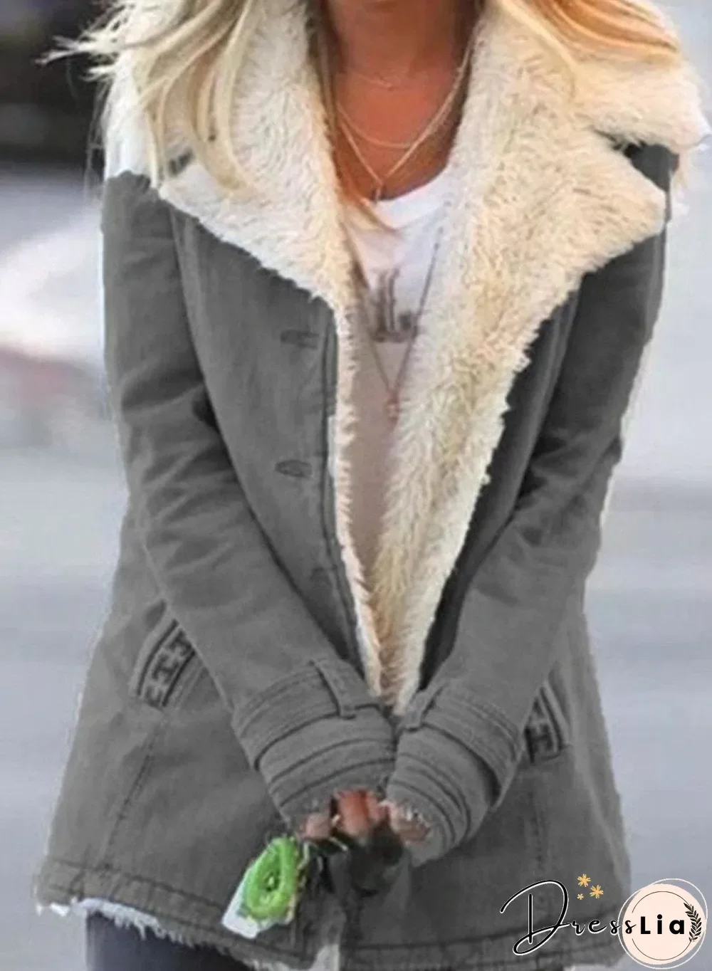 Women's slim mid-length thick coat